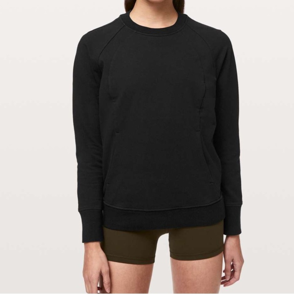 lululemon athletica Black Scuba Crew Sweater